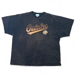Vintage Orioles 2002 MLB Baseball Flame Graphic Sellout 3XL T-shirt